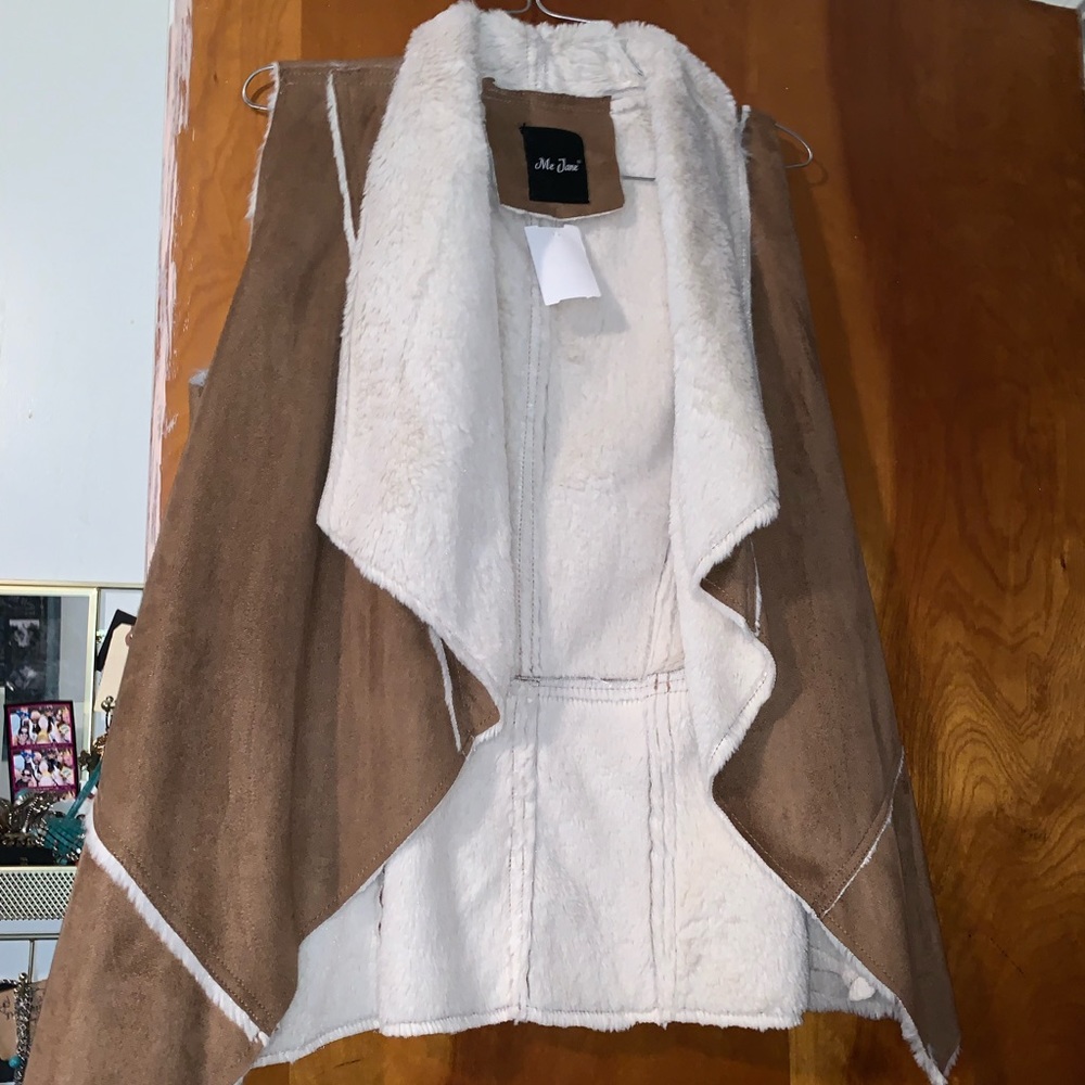 Suede fur vest size large